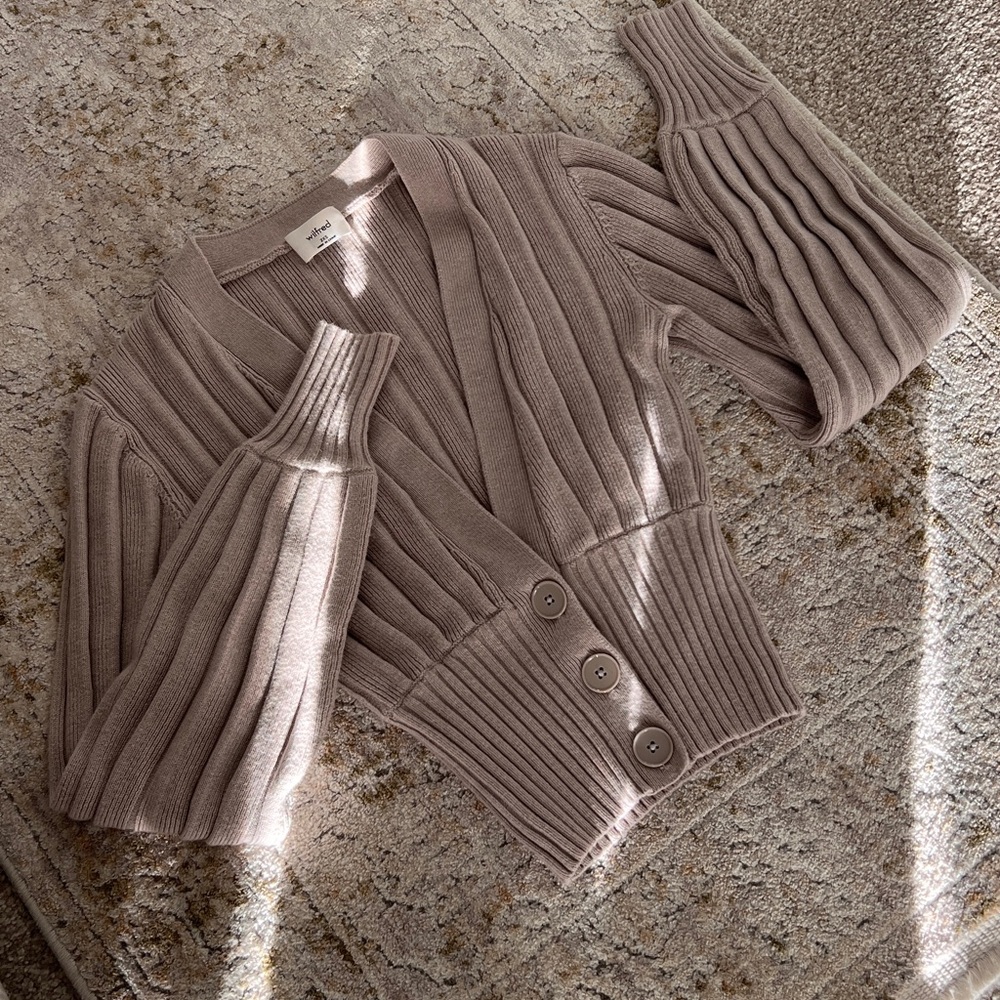 Aritzia Wilfred Plunge Front Cardigan